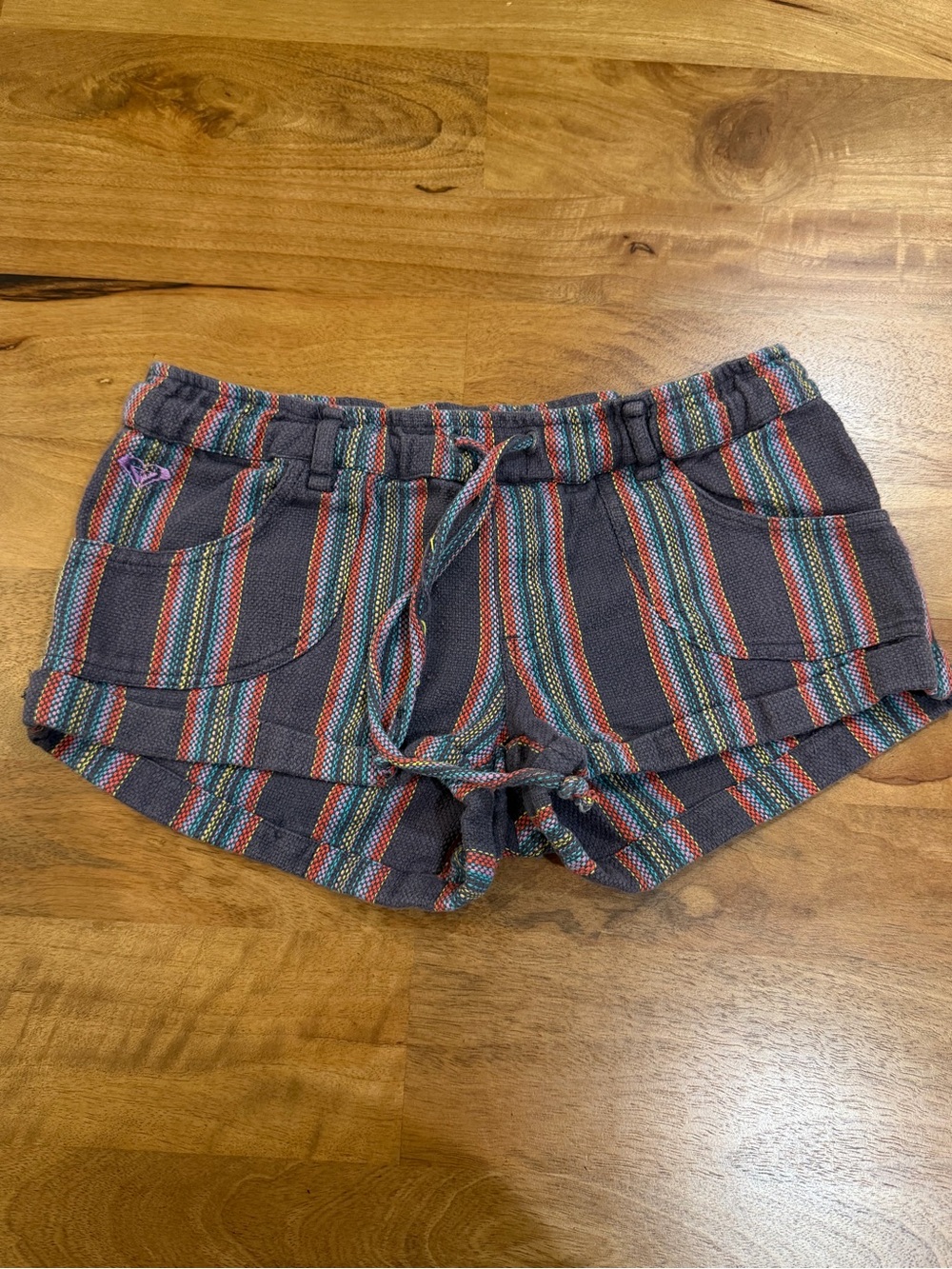 Roxy Multicolor Striped Drawstring Shorts - Size XS - Picture 2 of 10